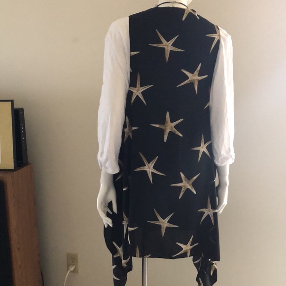 Women's Navy with Stars Kimono - Picture 4 of 4